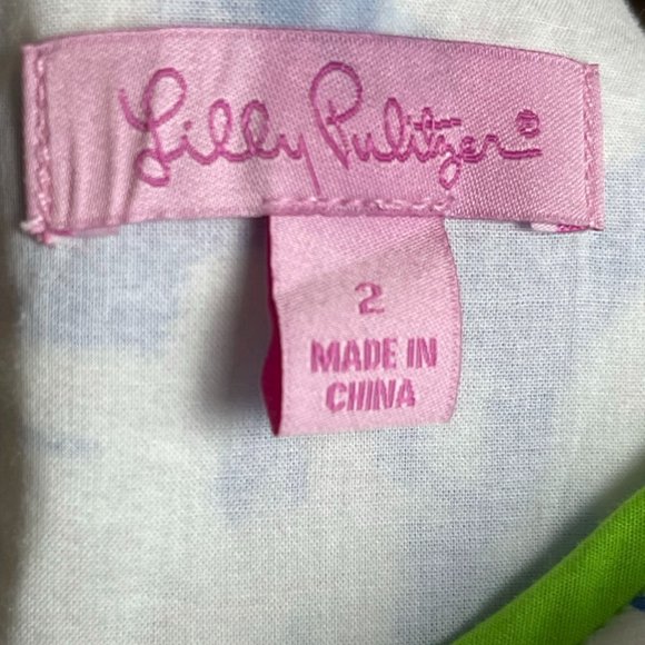 Lilly Pulitzer | Cathy Shift Dress Blue Tusk Elephant Pattern Tank Dress - Picture 7 of 8